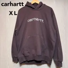 Carhartt パーカー　XL ブラウン　刺繍ロゴのサムネイル