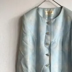 CHANTEZ MOI ノーカラージャケット レトロ 裏地付き 大きめ ゆったり