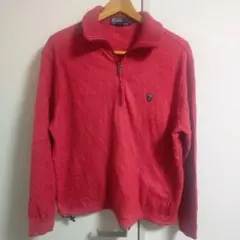 Polo lauren 90s レッド ハーフジップ ナイロン ボア