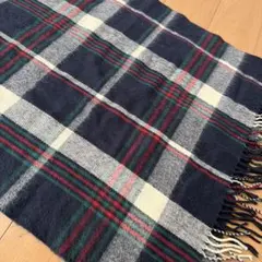 チェック柄ストール 大判 ネイビー美品