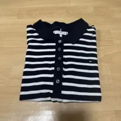 クレージュ ノースリーブポロシャツ 濃紺ストライプ - メルカリ