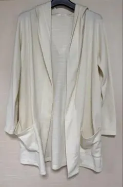 【匿名配送】Ledual フード付き　ロングカーディガン アイボリー Mサイズ