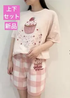 【新品タグ付き】ジェラートピケカップケーキプルオーバー&チェック柄ショートパンツ