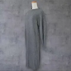 ★美品◆アーバンリサーチロッソ◆ 片畦袖ケーブルニットワンピースgray
