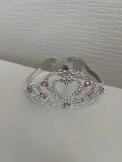 ハート型シルバー＆ピンクティアラ