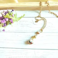 【8】七宝焼(白)とマザーオブパール※ハンドメイドネックレス