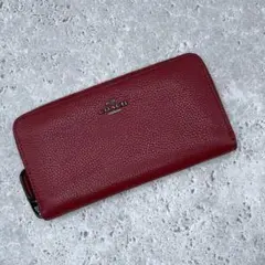 COACH コーチ 長財布 ラウンドファスナー レッド