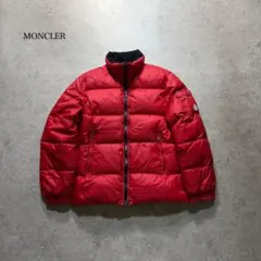 モンクレール　メンズ　ダウンジャケット　赤　肉厚　サイズ0 希少