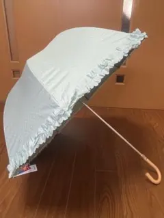 未使用　LANVIN ランバンオンブルー晴雨兼用長傘日傘　ミントグリーンフリル