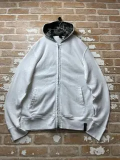 00s FUBU フブ　サーマル　ジップパーカー　ダブルジップ　迷彩　白　y2kのサムネイル