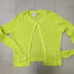 【美品】GAP KIDS 蛍光イエロー カーディガン L 140