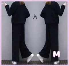 ルームウェア　M　ブラック　セットアップ　スウェット　部屋着　薄手　上下セット