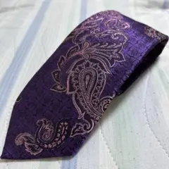 未使用タグ付　エトロ　ネクタイ　黒・紫　ストライプ　シルクジャガード 未使用タグ付 エトロ ネクタイ 黒・紫 ストライプ シルク