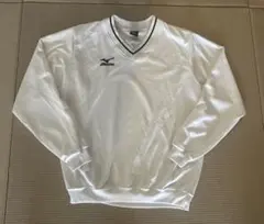 美品☆ ミズノ　Mizuno 白　Vネック 長袖 L