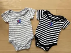 Champion ストライプロンパース2枚セット