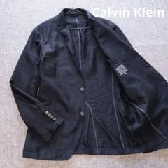 カルバンクライン　国内正規品　リネン　ネイビー　春夏　テーラードジャケット