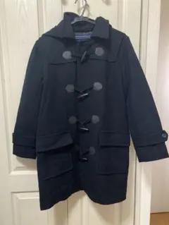 ネイビー ダッフルコート ウール混合