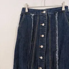 美品✨️【S】ダークデニム ボタンフロント タイトスカート カジュアル 綺麗め