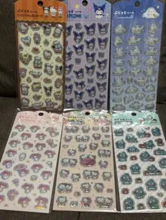 【匿名配送】サンリオ　ぷくっとシール6枚コンプリートセット