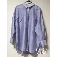 ViS シアー シャツ パープル レディース