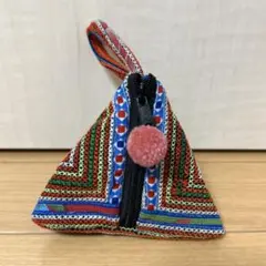 モン族 カラフル 三角形 ミニポーチ