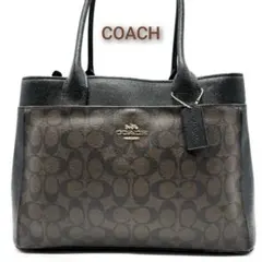 COACH　トート／ハンドバッグ　シグネチャー　チャーム付き　PVCレザー