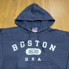 【アメカジ古着】champion スウェットパーカー　ネイビー　Lサイズ