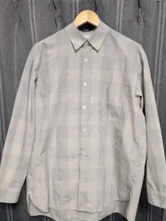 GU チェック柄 長袖シャツ グレー系 メンズS