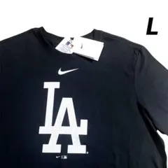 ナイキ　NIKE MLB ドジャース　Tシャツ　センターロゴ　US L 黒