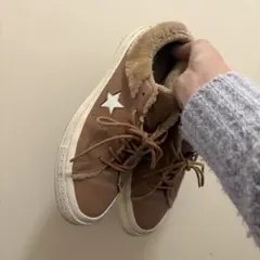 【韓国限定】【レア】 コンバース ワンスター ファー ブラウン スニーカー