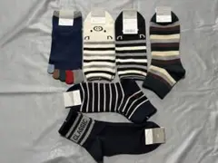 メンズソックス 6足セット ストライプ キャラクター