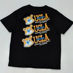 160★UCLA★ロゴ＆タイガープリントＴシャツ★黒　L
