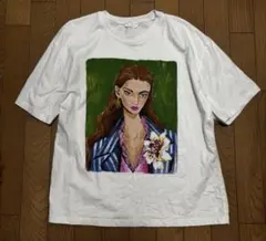 ZARA グラフィックプリント 半袖Tシャツ ホワイト Mサイズのサムネイル
