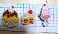 うさぎ様専用 ハンドメイドビーズ刺繍ブローチセット