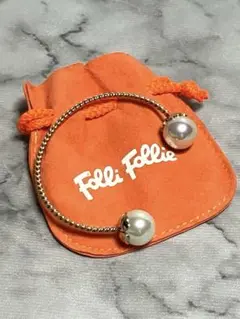 美品　Folli Follie フォリフォリ　パール　バングル　ゴールド