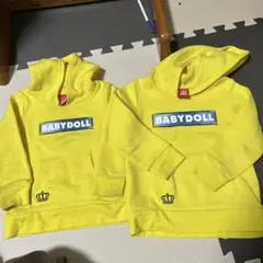 BABYDOLL イエロー フード付きパーカー 2着セット　90 100