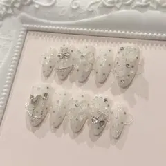 ネイルチップ 韓国系 量産型 フレンチガーリー スナ系 ワンホン ウィッシュコア