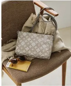 未使用 russetラシット スクエアミニショルダーバッグ【コットンジャガード】