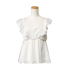 フレアー チュニック ブラウス　フリル　半袖　Tシャツ