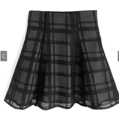 インパン裏地付きチェック柄フレアミニスカート[tu1028]