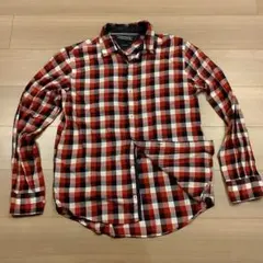 Tommy Hilfiger 赤・黒・白 チェック柄 長袖シャツ Ｌ
