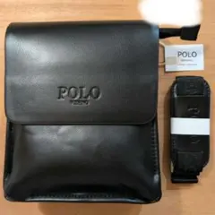 POLO VIDENG ショルダーバッグ ブラック 黒 縦型 高級 多機能