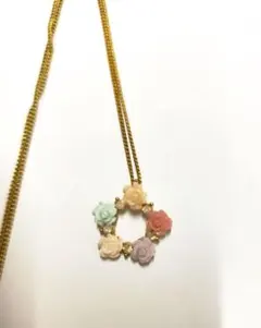花モチーフ ネックレス 多色