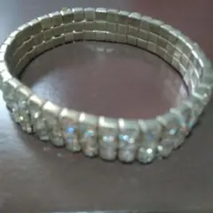 シルバークリスタルブレスレッド