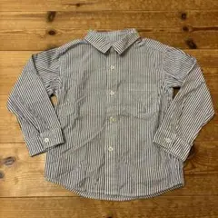 【未使用】ストライプ キッズ長袖シャツ M（100cmぐらい）