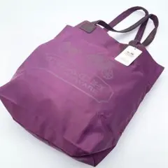 【大容量】COACH トートバッグ　エコバッグ　ナイロン　レザー　パープル　ロゴ