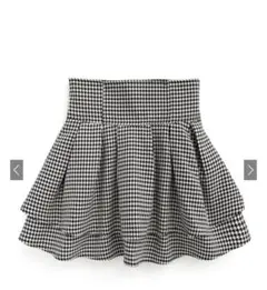 ミッシェルマカロン風 インパン裏毛付き千鳥柄フレアミニスカート GRL