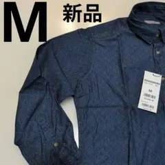 新品♥ DoCLASSE デニムシャツ 柄入 ネイビー Mサイズのサムネイル