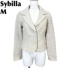 【美品】 Sybilla ツイードジャケット M ライトベージュ ボーダーのサムネイル
