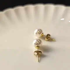 ピアス　スワロフスキー　一粒　8mm　パール　クリスタル　セレモニー　[66]